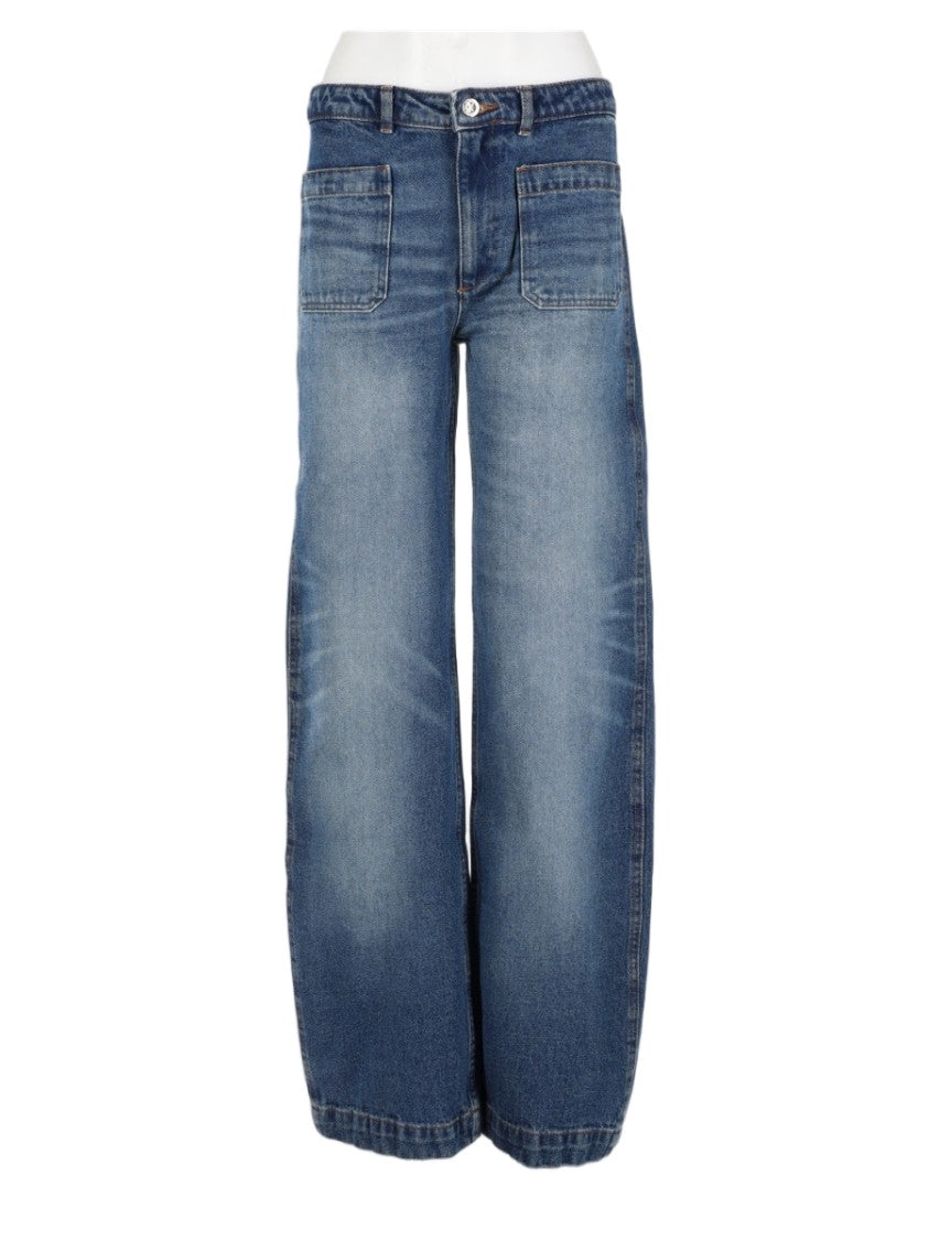A.P.C. Multicolour Faded Blue Wide-Leg Cotton Jeans