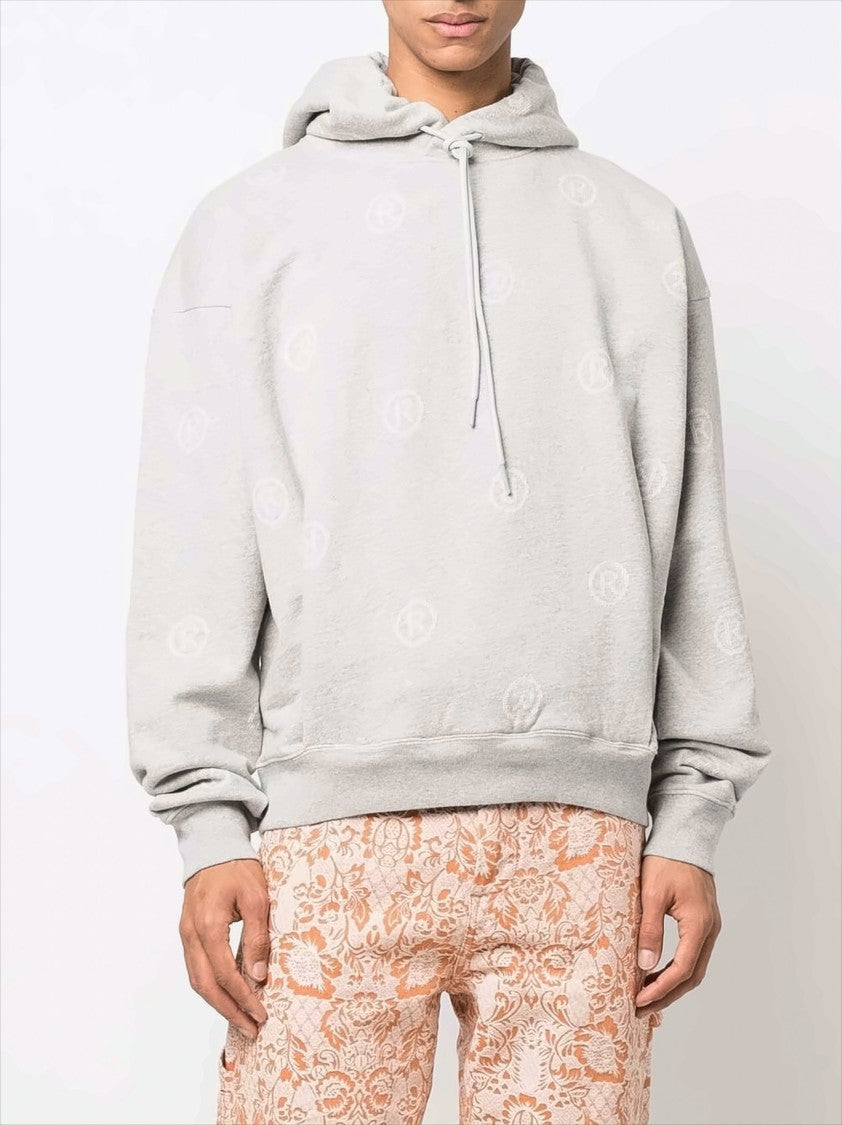 Martine Rose Relaxed Fit Grey Cotton Logo Hoodie