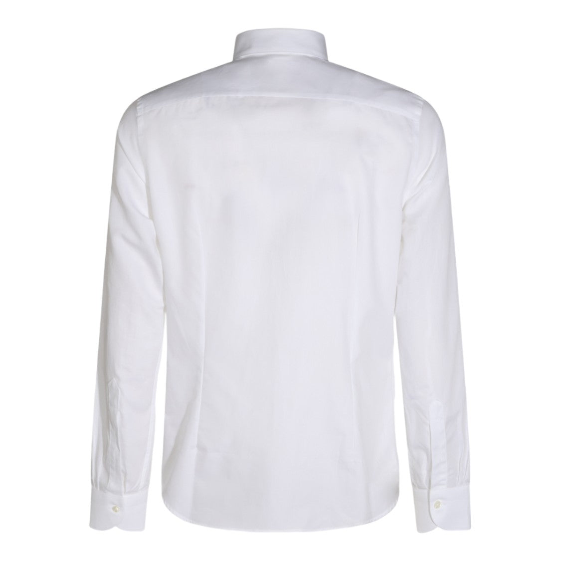 Canali White Long-Sleeve Pointed Collar Shirt