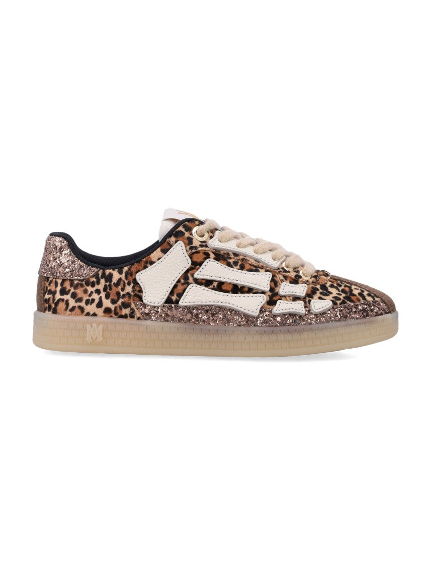 Amiri Pacific Bones Leopard Print Glitter Sneakers