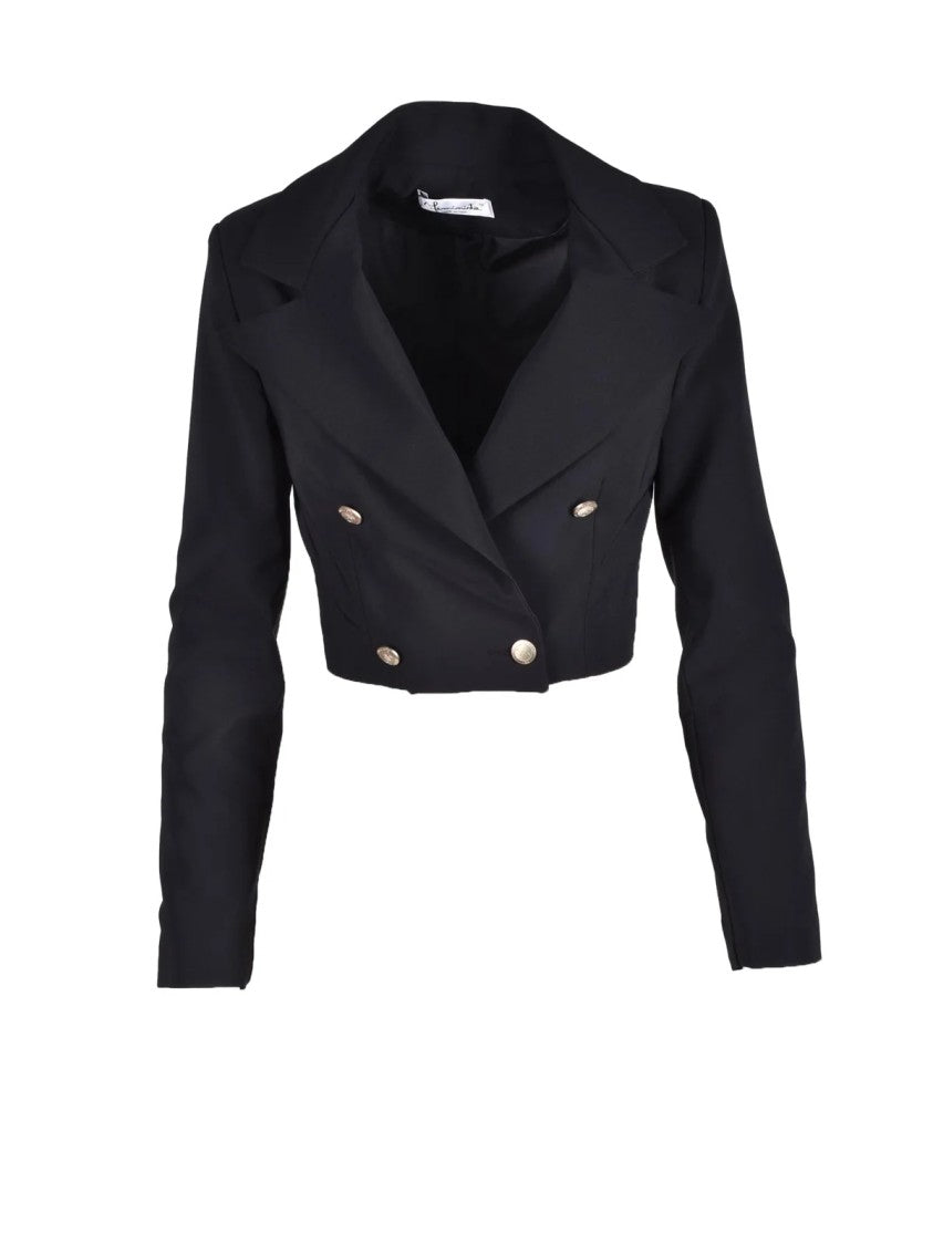 Feminista Black Cropped Polyester-Blend Jacket