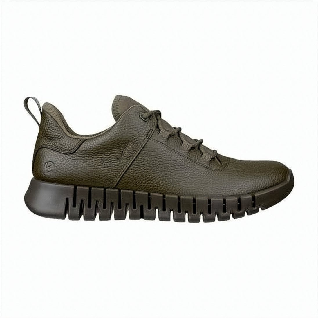 Ecco Textured Leather Sneakers With Unique Segmented Sole Design