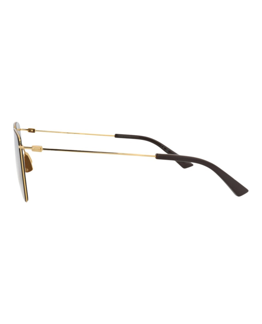 Bottega Veneta Square-Frame Metal Sunglasses