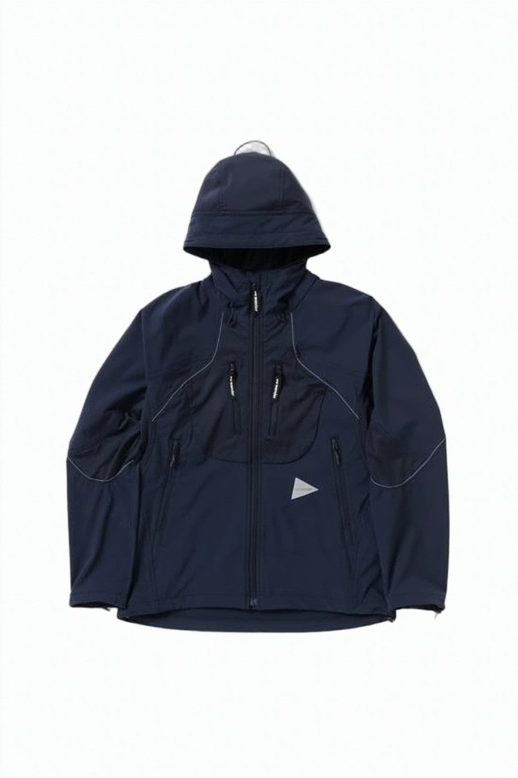 And Wander Structured Hooded Jacket With Reflective Piping