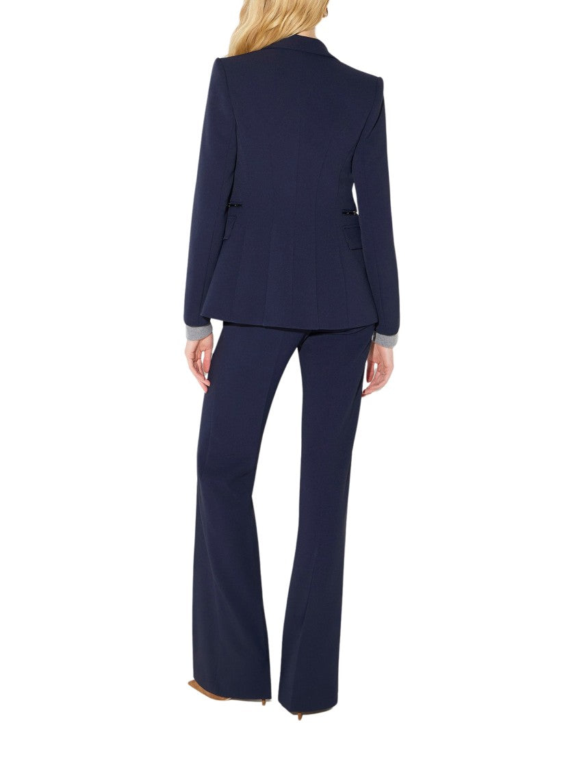 Elisabetta Franchi Tailored Blue Flap-Pocket Blazer