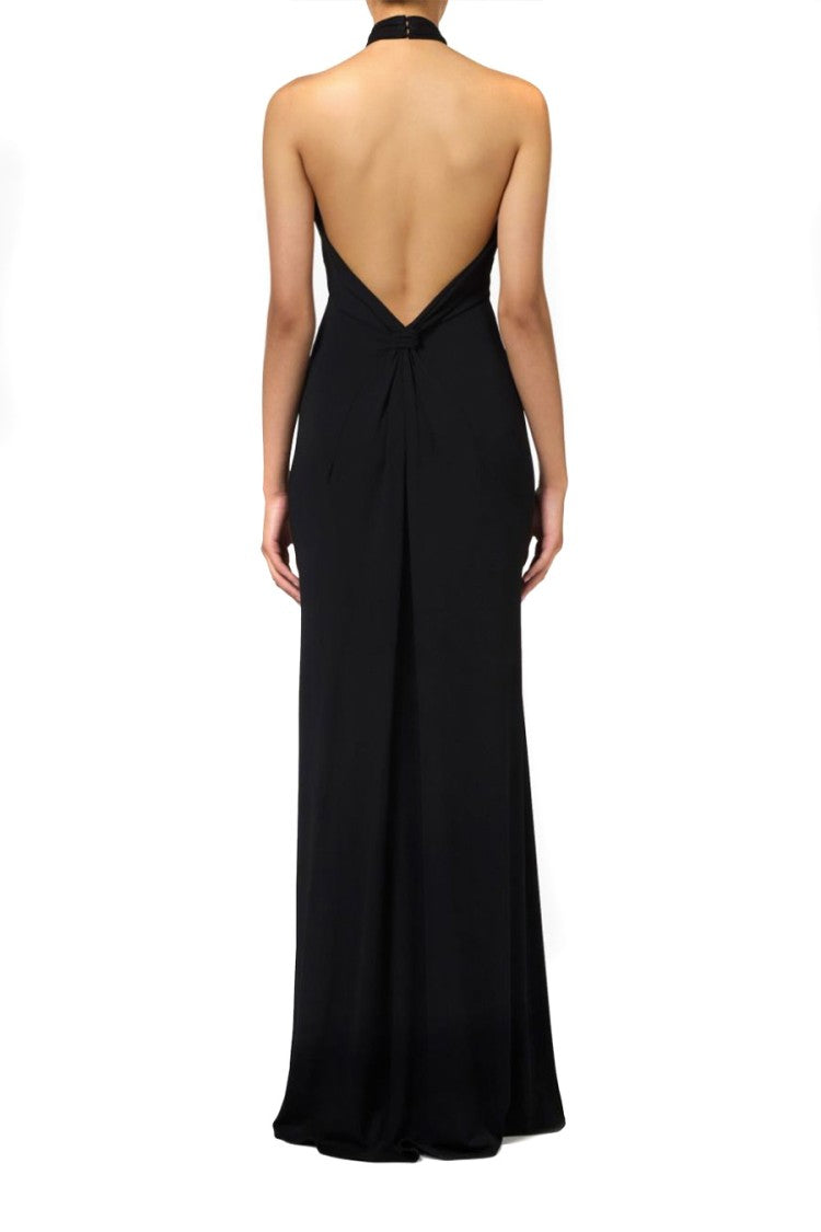 Elisabetta Franchi Halter Neck Dress With Keyhole Detail