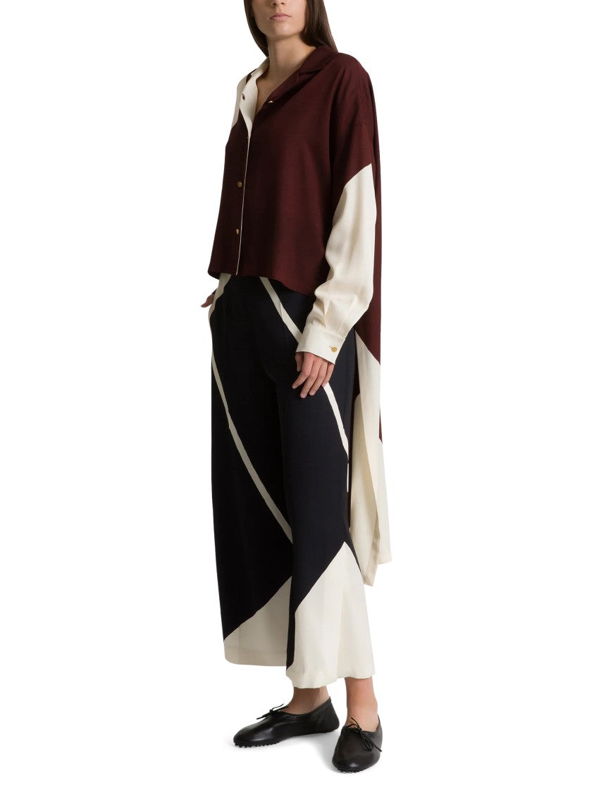Alberta Ferretti Oversized Asymmetrical Shirt With Bold Geometric Pattern