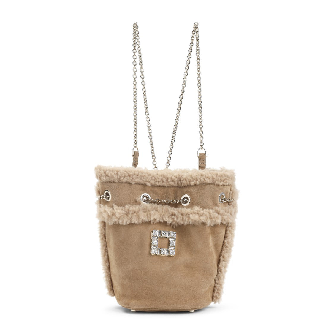Roger Vivier Chic Brown Suede Bucket Bag