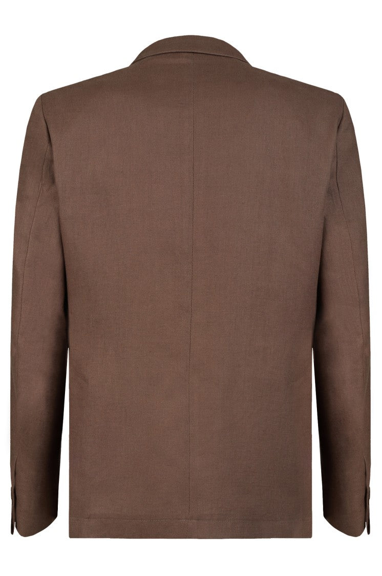 Gazzarrini X Michele Franzese Double-Breasted Linen Blazer With Peak Lapels