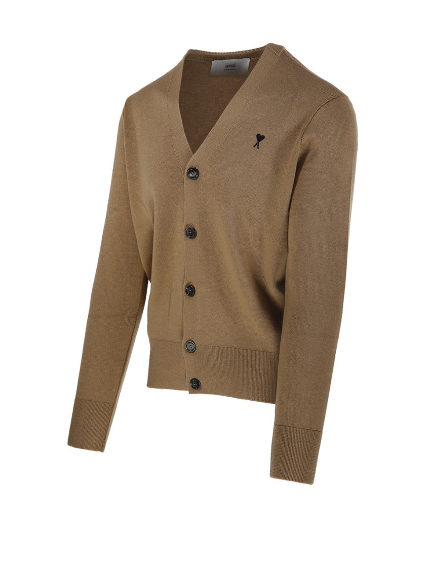 Ami Adc V Neck Merino Cardigan
