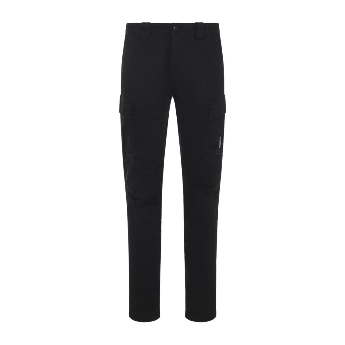 C.P. Company Stretch Sateen Ergonomic Black Cotton Cargo Pants