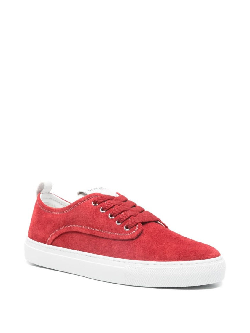 Givenchy Red Topstitching Round Toe Pull Sneakers