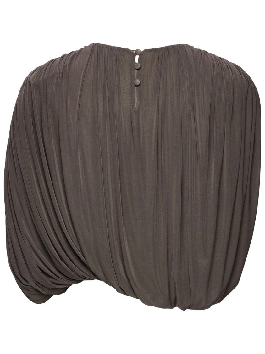 Magda Butrym Draped Cupro Voluminous Crop Top