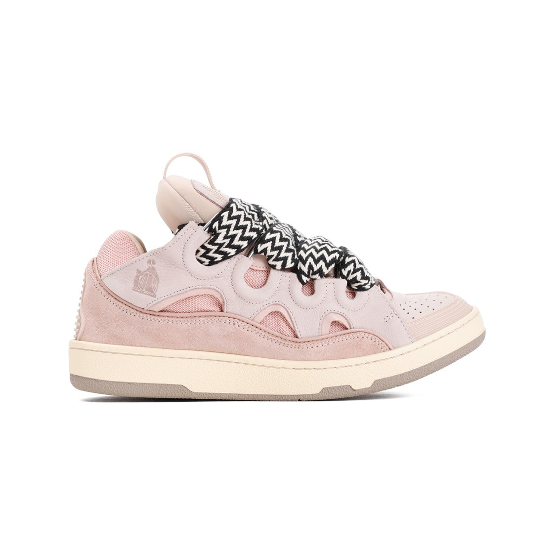 Lanvin Pink Suede Calf Leather Curb Sneakers