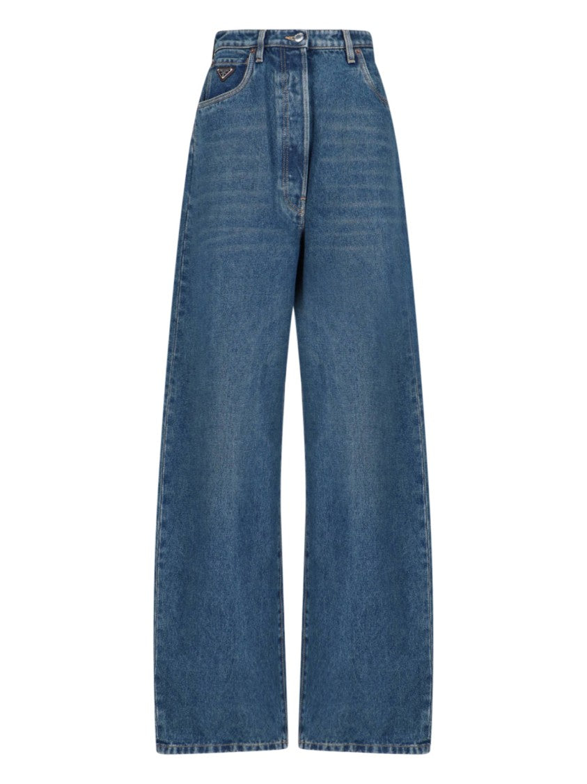 Prada Straight Logo Jeans – Blue