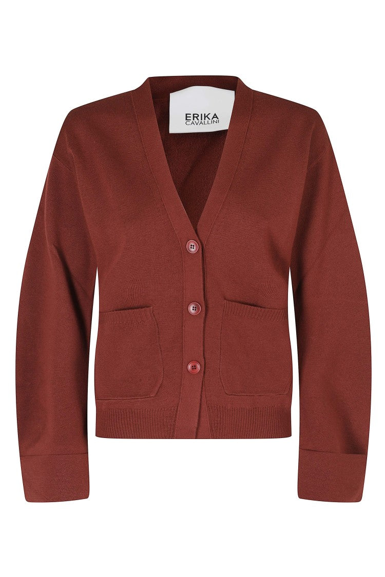 Erika Cavallini Pietro Cannella V-Neck Virgin Wool Cardigan