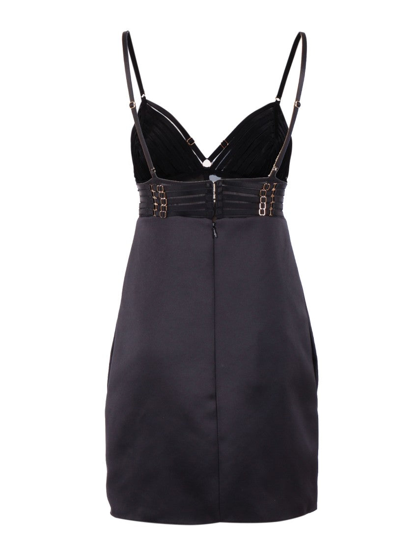 Elisabetta Franchi Fitted Gold Accent Mini Dress