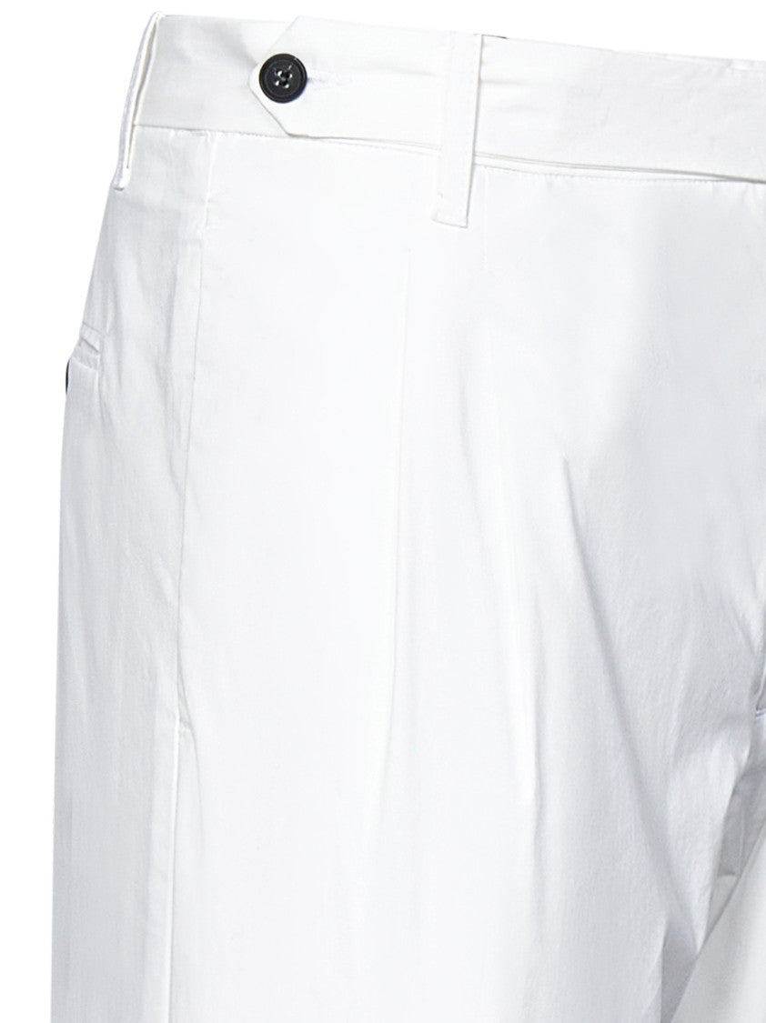 Franzese Collection Double-Pleat Egyptian Mako Cotton Blend Trousers