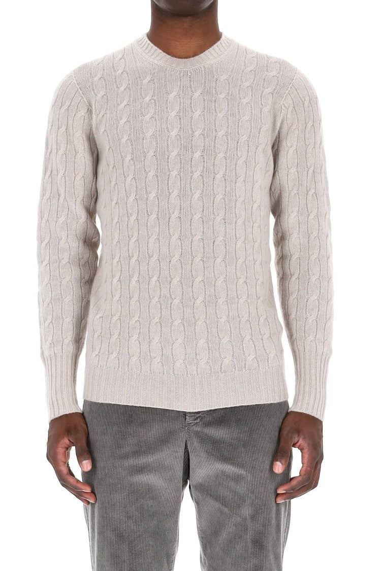Drumohr Cable Knit Cashmere Crewneck Sweater