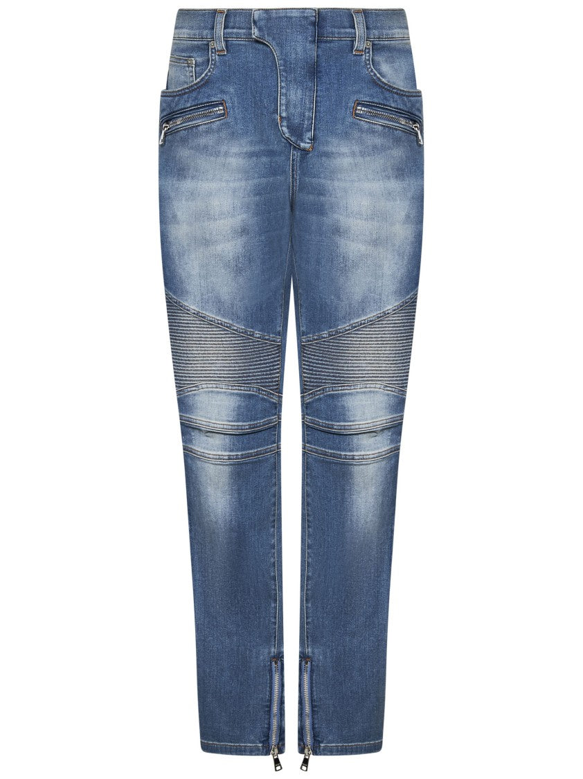 Balmain Slim-Fit Biker Jeans