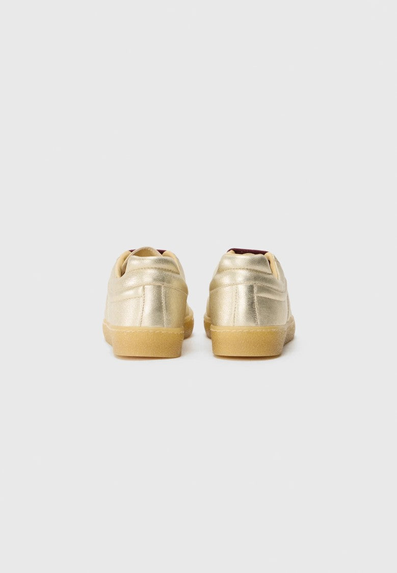 Max Mara Metallic Gold Low-Top Sneakers