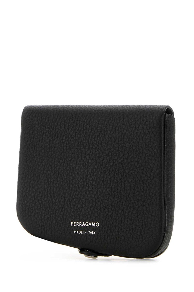 Salvatore Ferragamo Black Leather Coin Purse