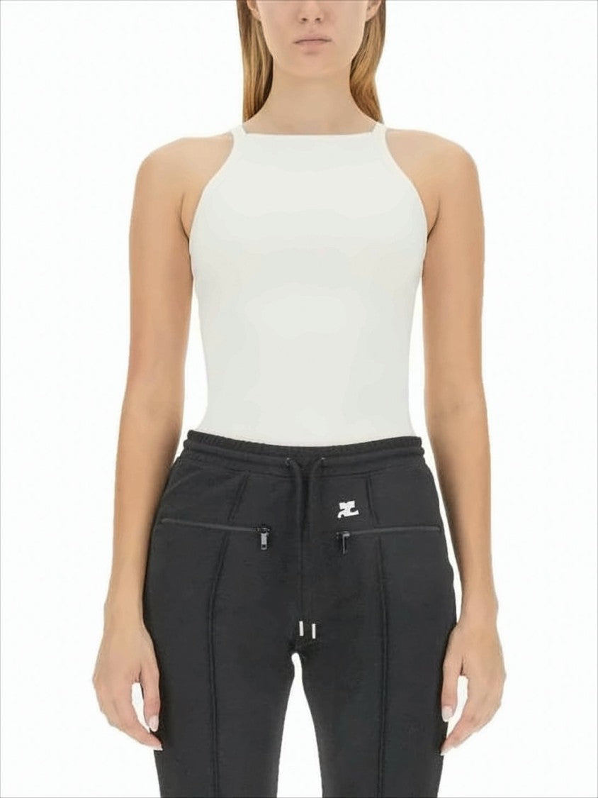 Courrèges High-Neck Sleeveless Top With Fitted Silhouette