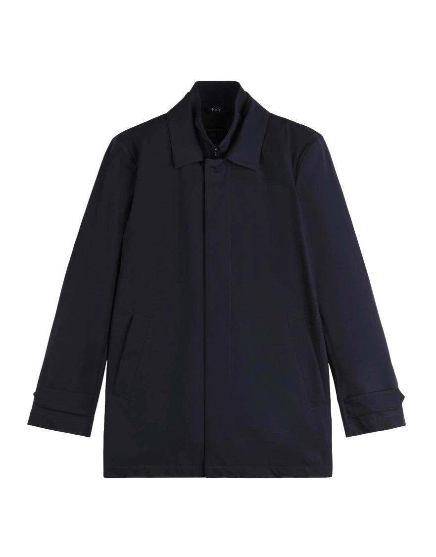 Fay Navy Blue Versatile Jacket With Minimalist Design