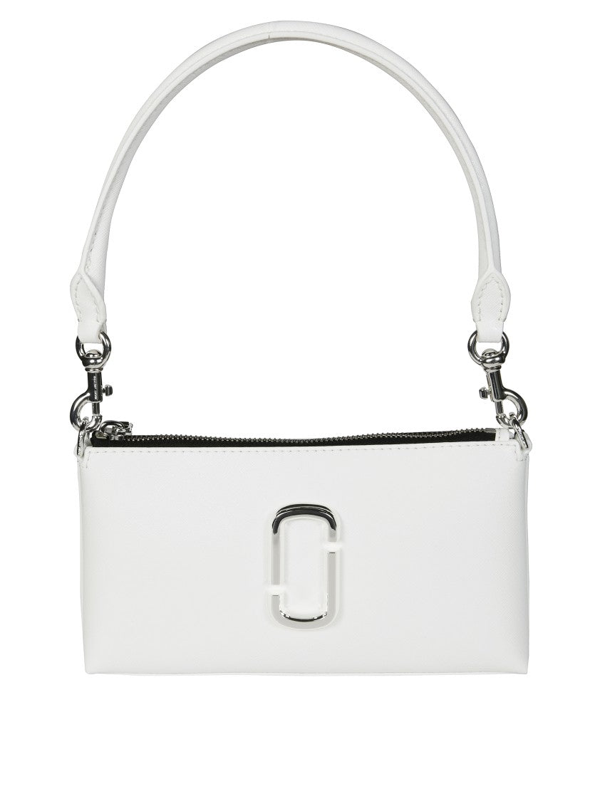 Marc Jacobs Rectangular Handbag With Silver Emblem And Chain Strap