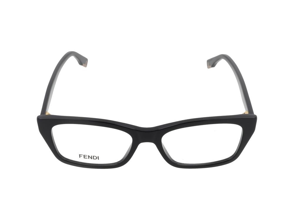 Maison Fendi Bold Metallic Accent Rectangular Frame Eyeglasses