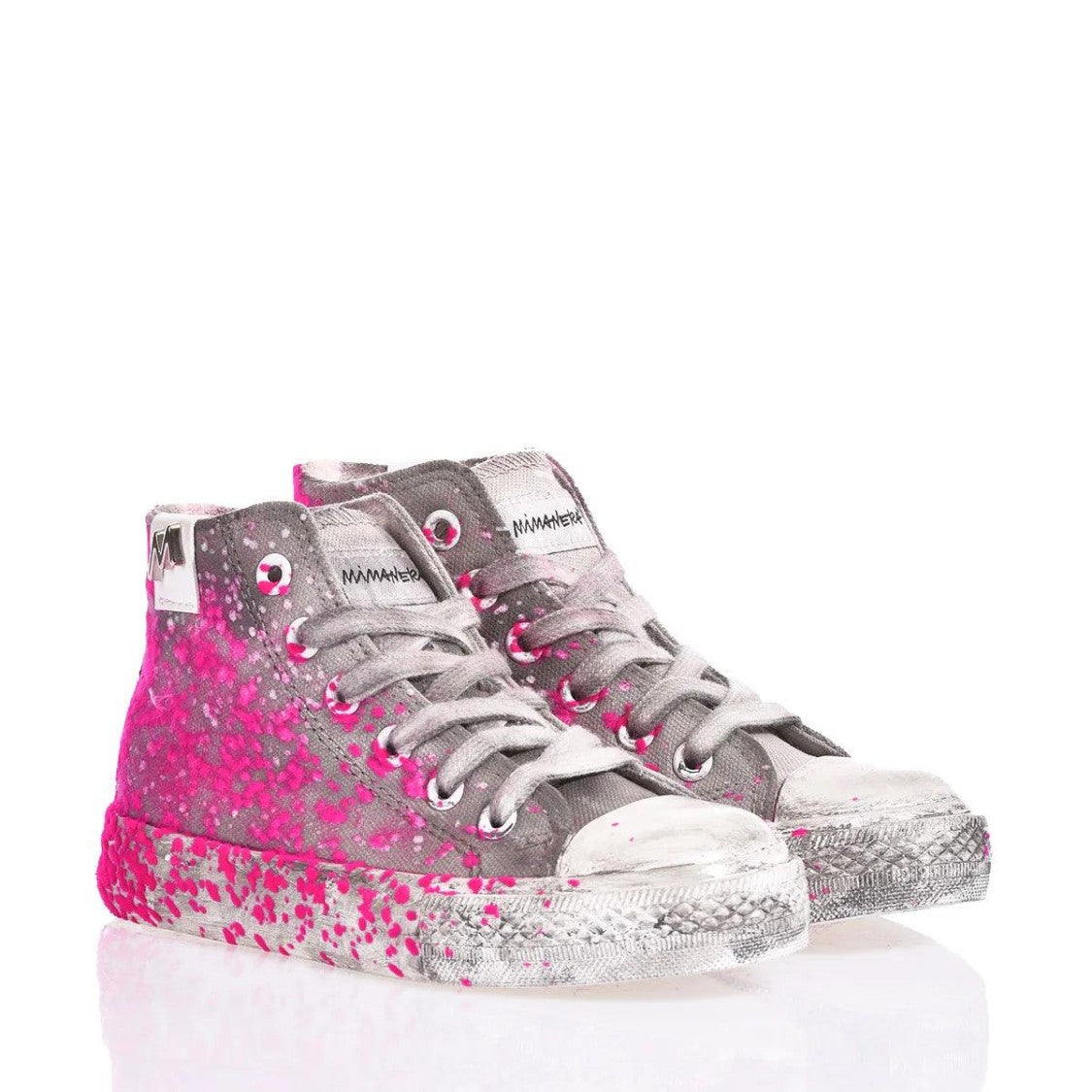 Mimanera Airlines Junior Fucsia Flock High-Top Sneakers