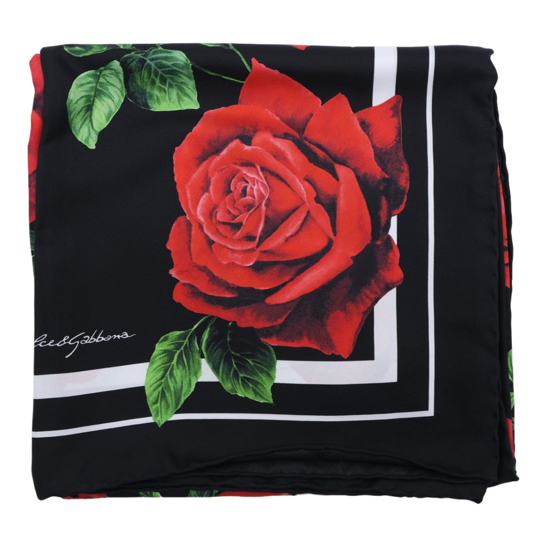 Dolce & Gabbana Square Scarf With Bold Floral Design