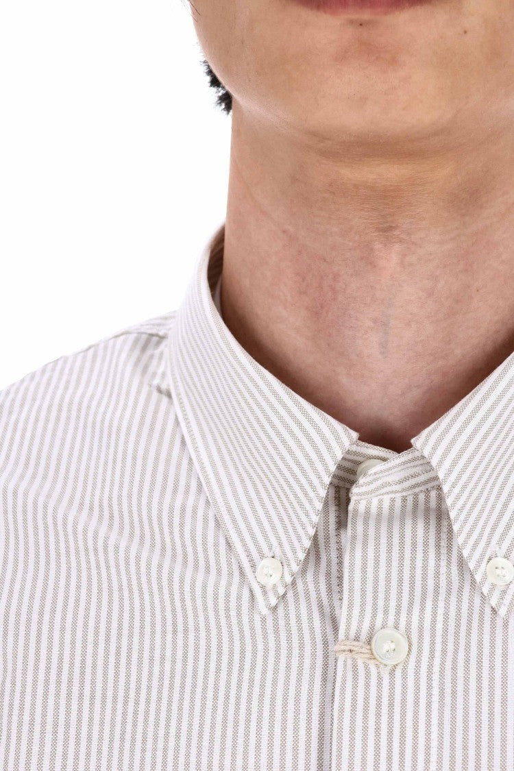 A.P.C. Standard Fit Cotton Piquet Striped Shirt