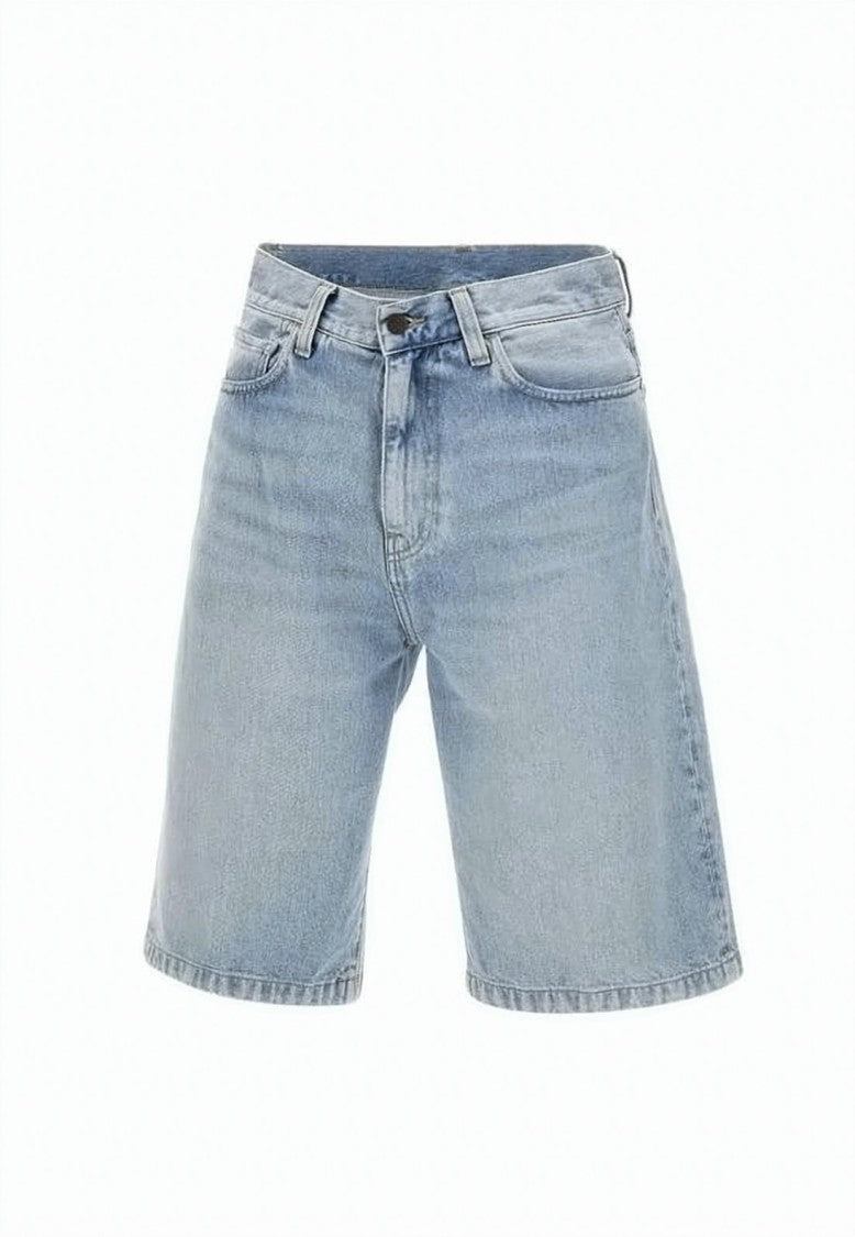 Carhartt Wip Light Blue Denim Shorts With Five-Pocket Design
