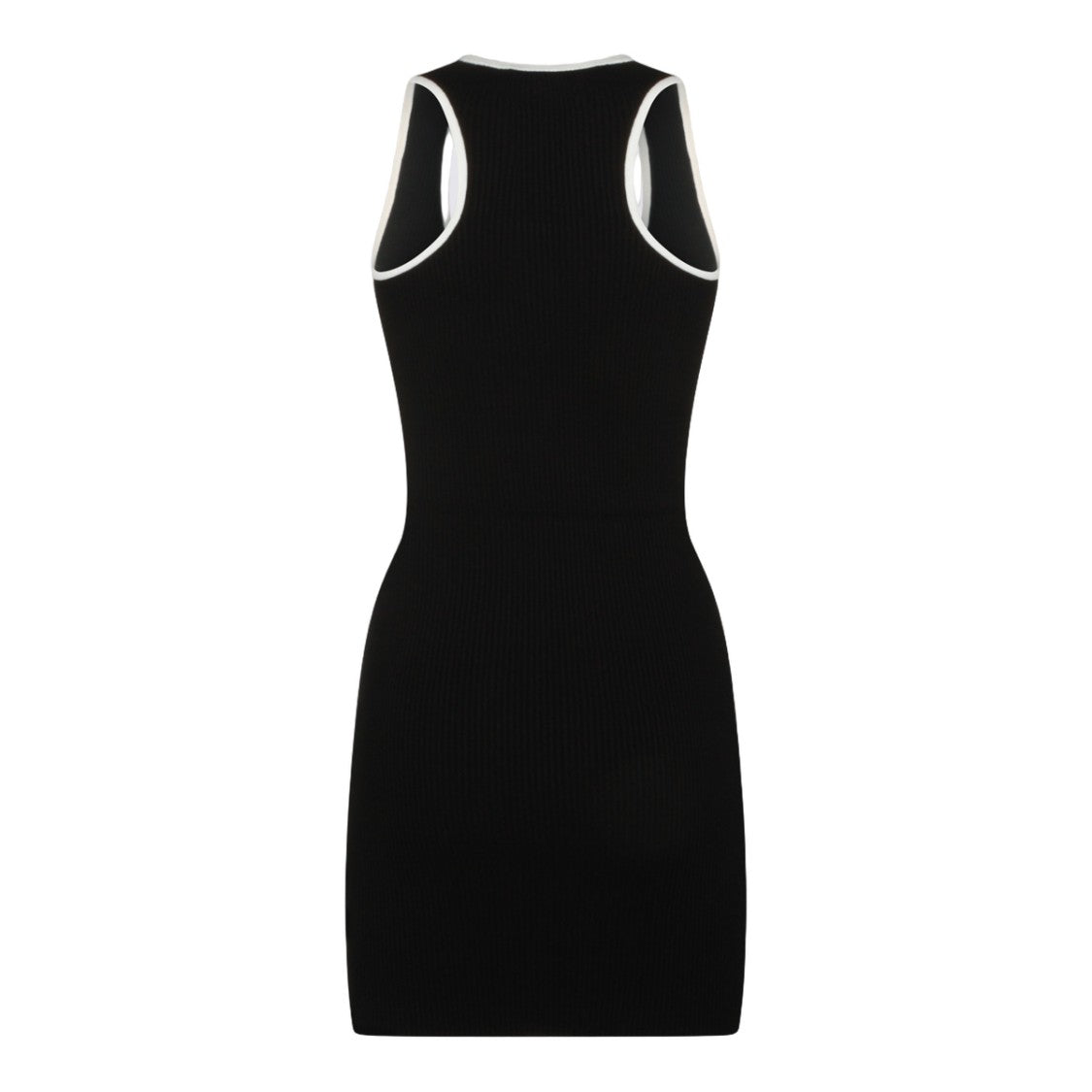 Amiri Fitted Black Mini Dress With Ribbed Texture