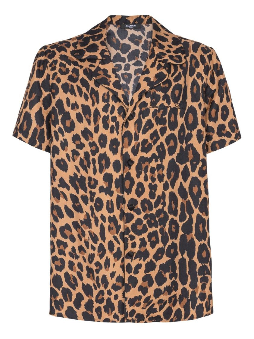 Balmain Cedar Brown Short-Sleeved Shirt