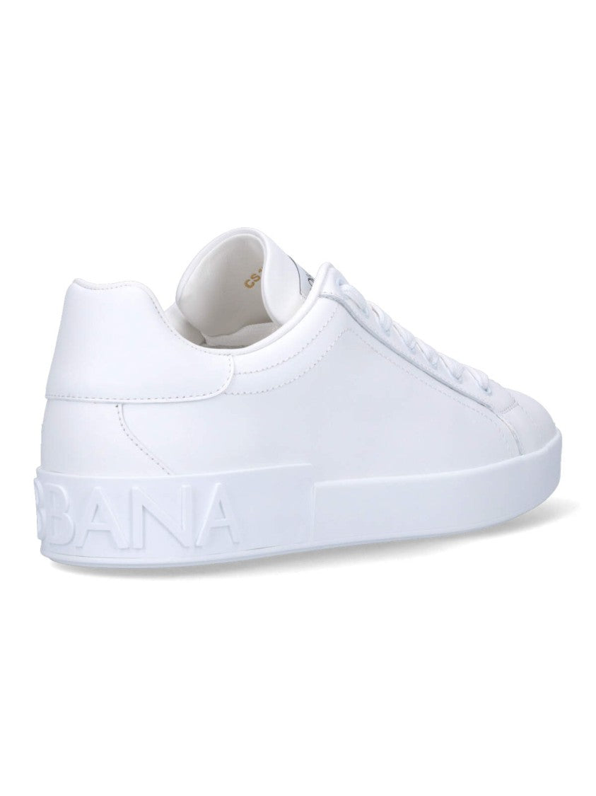 Dolce & Gabbana Low-Top Minimalist Sneakers With Embossed Branding