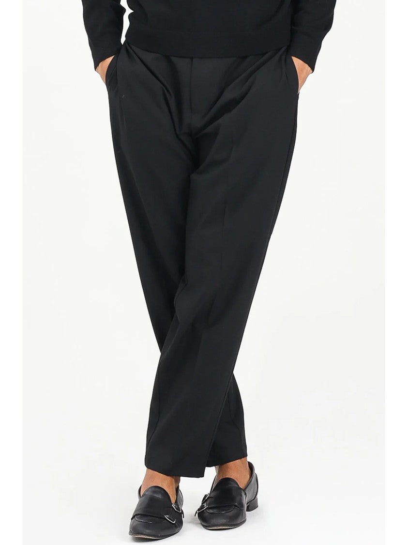 Armani Exchange Black Tailored Wool-Blend Formal Pants