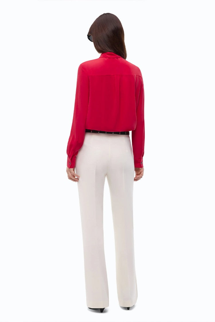 Pinko Raspberry Classic-Collar Silk Shirt