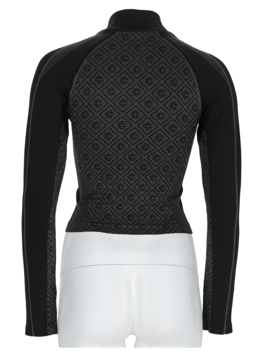Casablanca Monogram High Collar Nylon-Blend Top