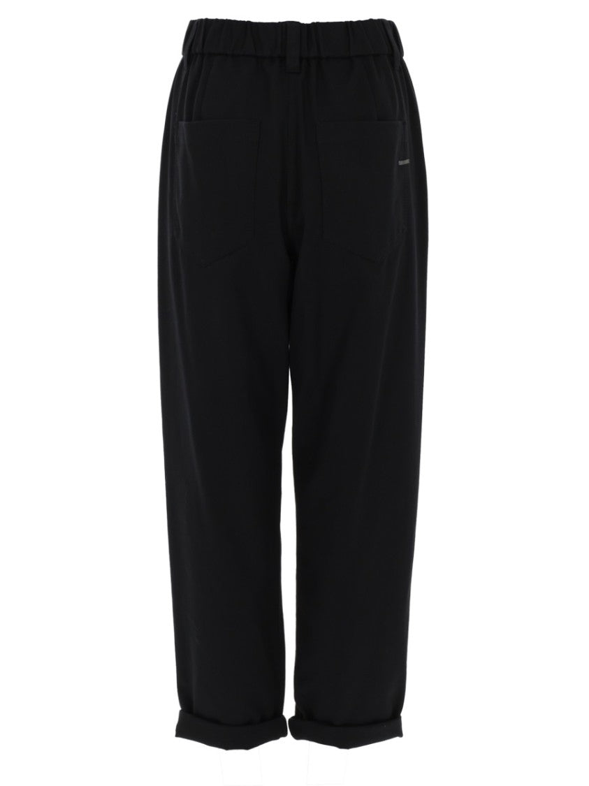 Brunello Cucinelli Relaxed Tapered Stretch Cotton Pants