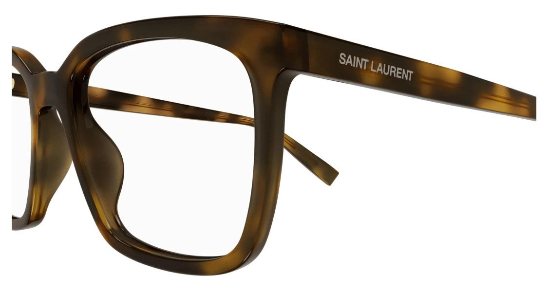 Saint Laurent Havana Bold Oversized Square Eyeglasses
