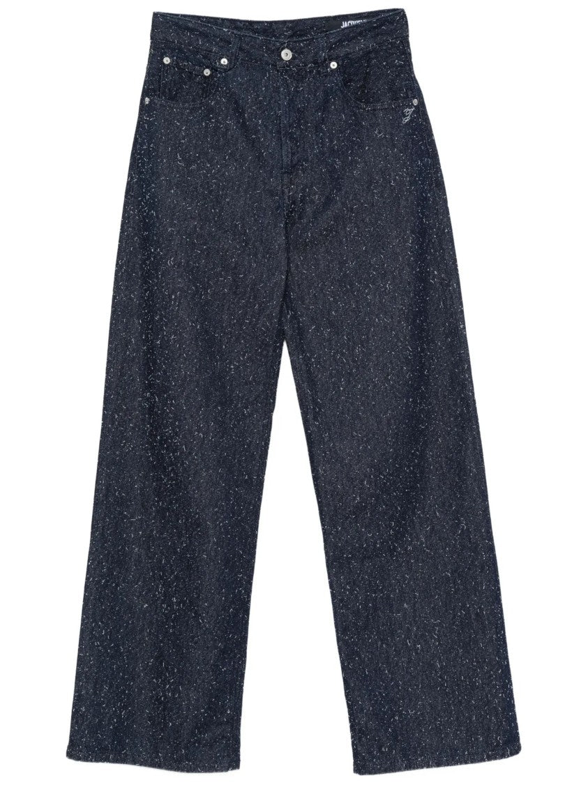 Jacquemus Dark Blue Speckled Five-Pocket Jeans