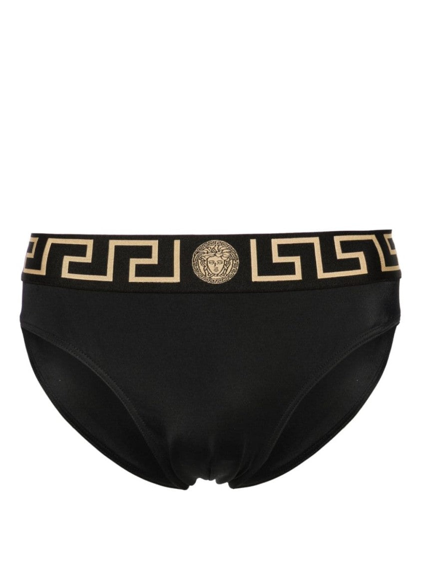 Versace Brief Swimwear With Gold-Tone Medusa Head Motif