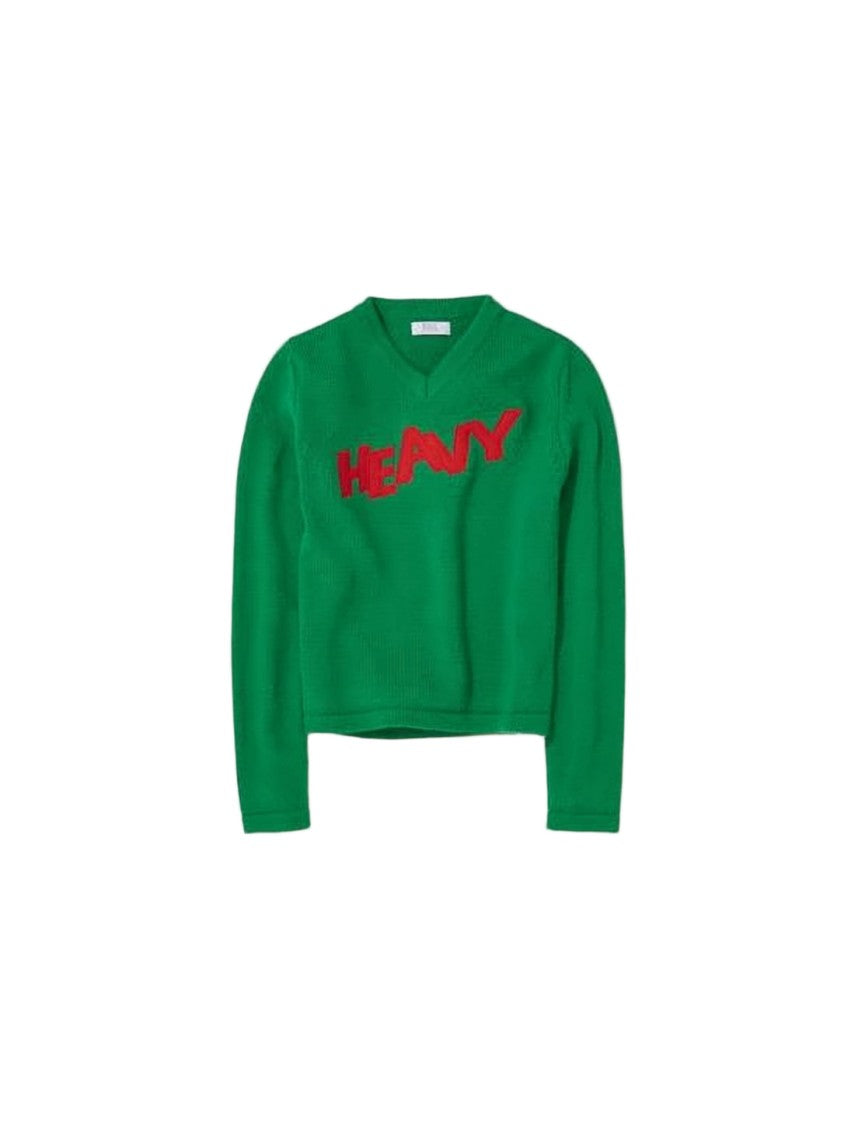Erl Knitted Sweater With Bold Red Applique
