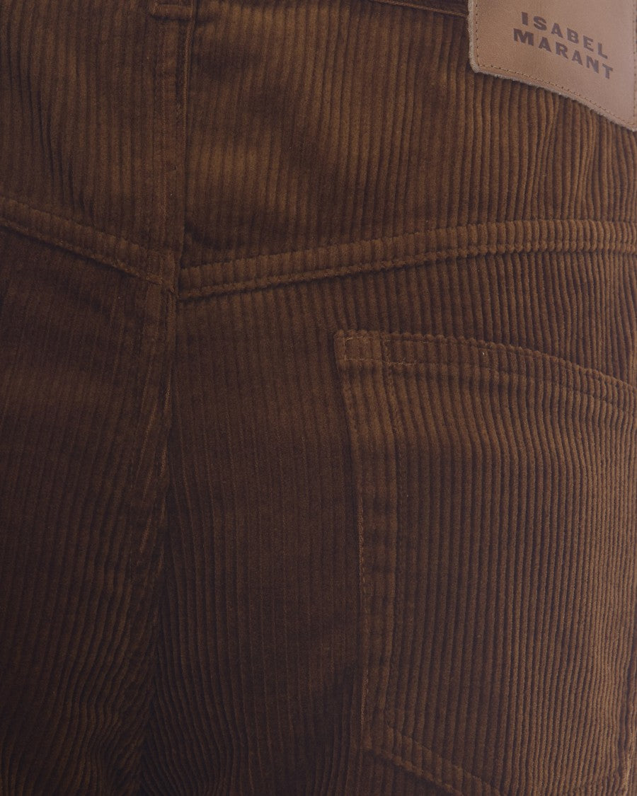 Isabel Marant Étoile Straight-Leg Corduroy Pants With Frayed Hem
