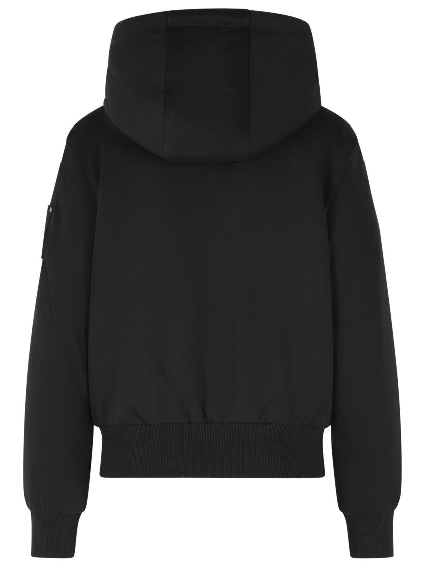 Moose Knuckles Black Cotton Blend Sweatshirt With Removable Inner Insert