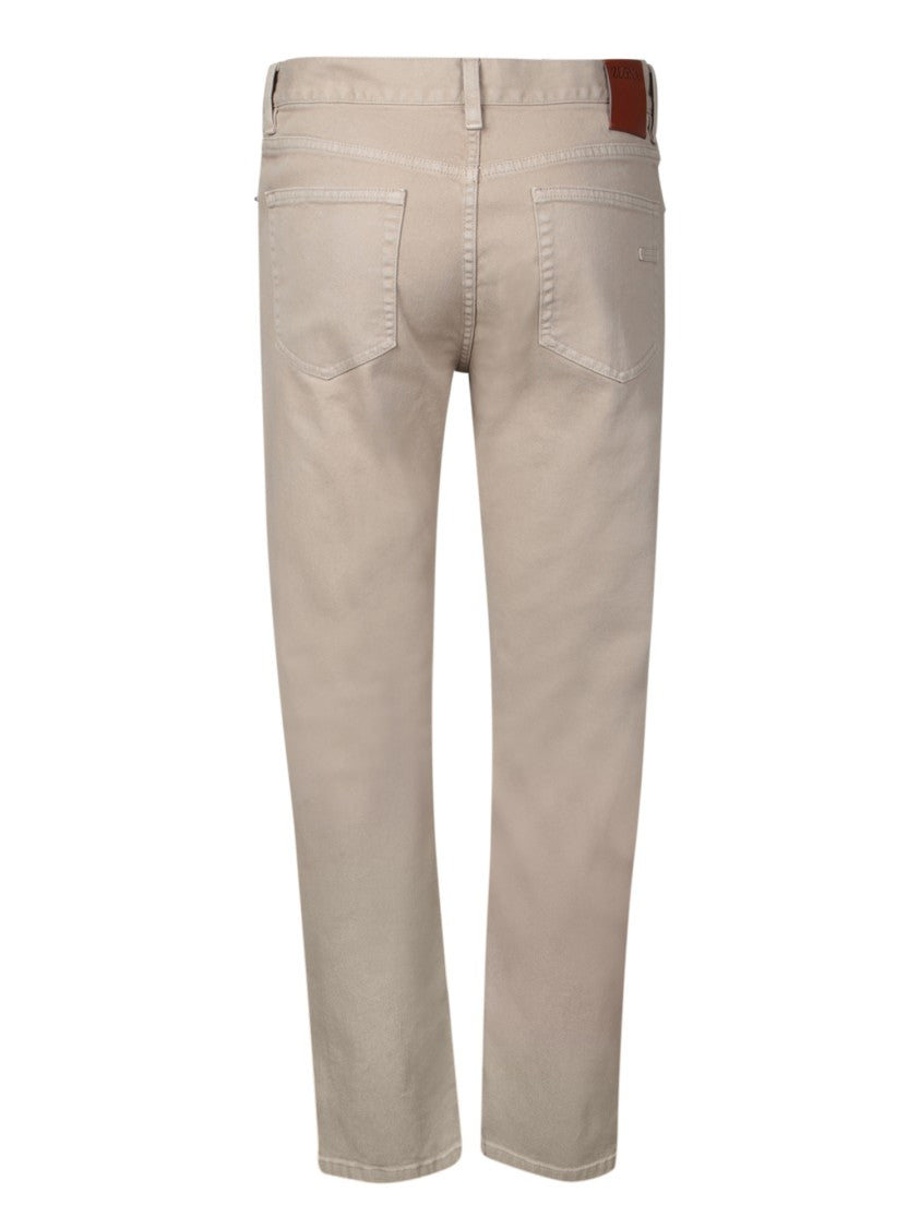 Zegna Beige Straight-Leg Jeans