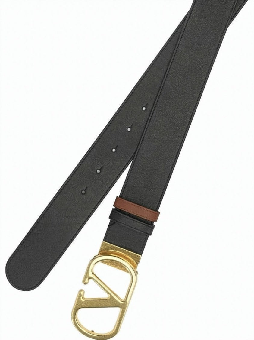 Valentino Garavani Valentino Garavani Regular Belt With Gold-Tone Logo Buckle
