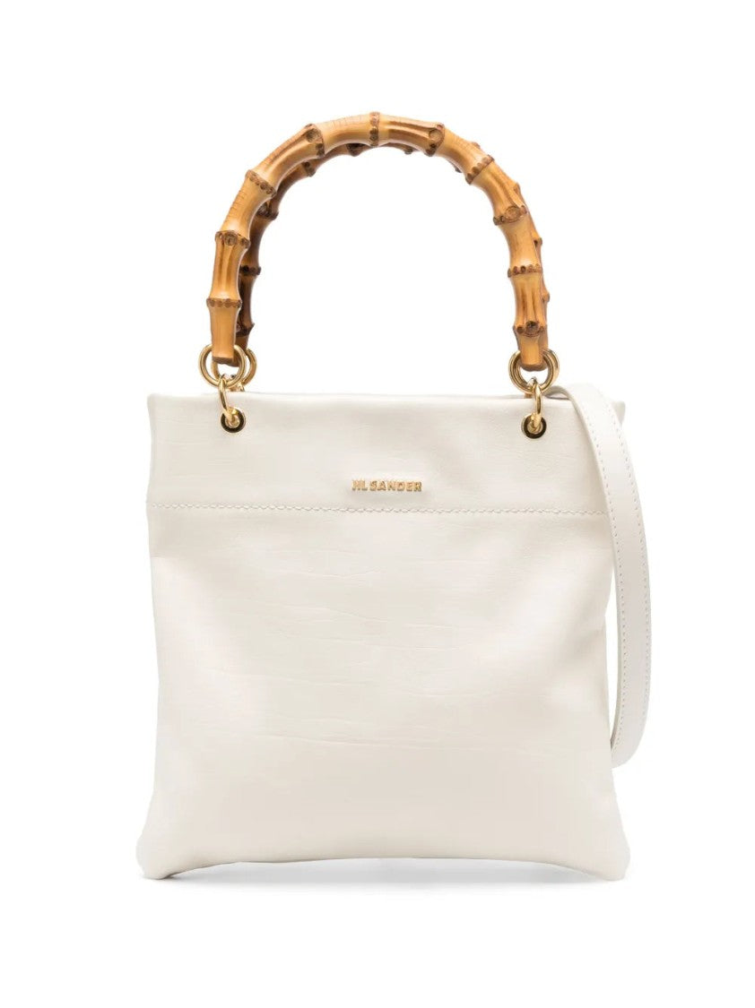 Jil Sander Svelte Tote Bag With Bamboo-Style Handles And Gold Accents